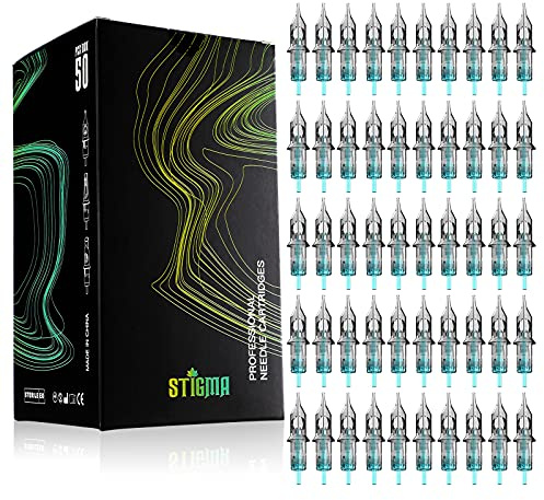 STIGMA 50Pcs Tattoo Cartridges Needles Disposable Mixed #10 Bugpin Round Liner 3RL 5RL 7RL #12 Standard 3RL 5RL EN02B-50KITEU-I