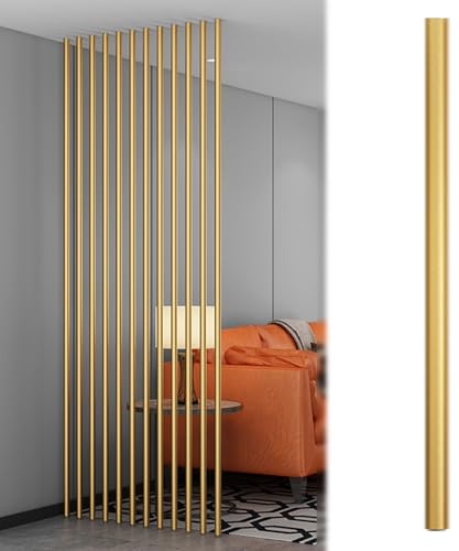 Room Divider/ Paravent Trennsäulen-Set, Raumtrenner for Eingangsbereich Hotel Büro Stangentrenner Home Sichtschutz Paravents, 180cm/6ft hoch Stehende Raumtrennung ( Color : Gold 1pcs , Size : 90cm/3ft
