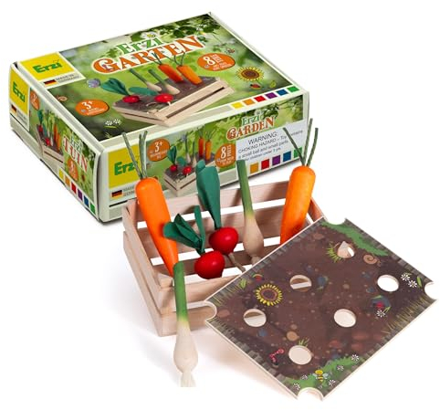 Erzi 42470 Gemüsebeet Erzi Garten aus Holz, für Kinder, Rollenspiele