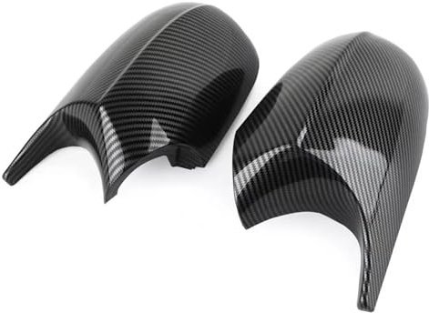 Densieg Paar Carbon Fiber Spiegelkappen Außenspiegelgehäuse Kompatibel mit 1er E81 E82 E87 E88 3er E90 E91 E92 E93 LCI Kohlefaser Muster Seitenspiegelgehäuse Links und Recht
