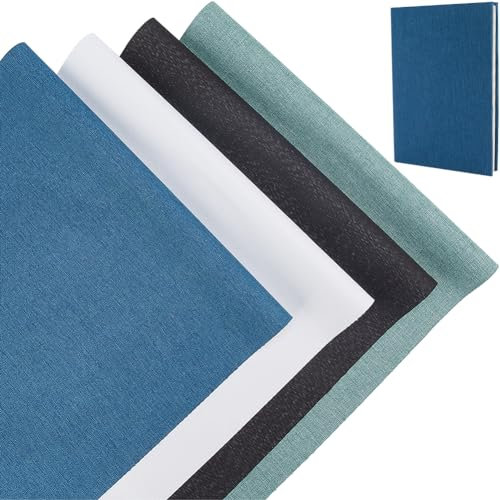 craspire 8 Stück 13.7x11.8 Zoll Leinen-Buchtücher 4 Farben Für A5-A8-Bücher Bindestoffoberfläche Buchumschlag Mit Papierrücken Bibelbuchalbum Archiv-DIY-Einbandschutz Buchtuch Buchbinderbedarf