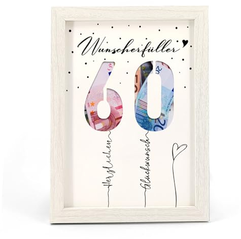 HSDSH Geldgeschenk 60 Geburtstag, Geschenke zum 60 Geburtstag Mann/Frau, Geschenk 60. Geburtstag, Geburtstagskarte 60, 60 Geburtstag Deko Kreative Geschenkideen zum 60, Geschenke für Freunde, Familie