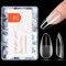 Modelones Medium Almond Nail Tips, Pre-shaped Full Cover Fake Nails Soft Gel Acrylic Nail Tips Nail Extension False Gel x Nail Kit 216PCS 12Sizes