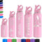 Gourde Personnalisable pour Enfant - Gourde PersonnaliséE Bouteille D'Eau Avec Nom - Gourde Isotherme Personnalisable GravéE Avec Paille pour L'éCole Le Sport Le Bureau L'ExtéRieur