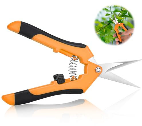 LDERFIV Gartenschere, Trimmschere, Pflanzenschere Klein, Ergonomisches Ernteschere, Blumenschere für Pflanzen, Blumen,Zweige,Rosen, Bonsai, Gemüse, Früchte