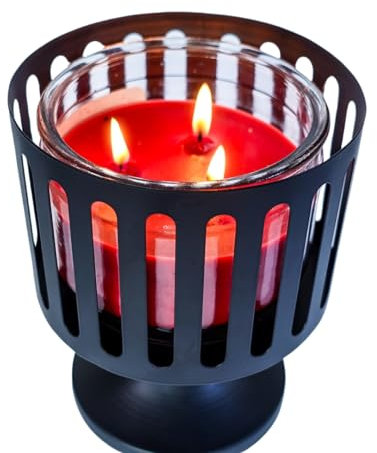 Silhouette Candle Holder Kerzenhalter mit 3 Dochten, zwei schwarze Formen, geeignet für große Kerzen, elegante und schöne Wohnkultur (rechteckig)