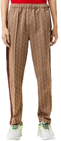 Lacoste Men's Monogram Print Trackpants, Viennese/Expresso, Large