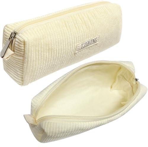 TZEKING Mäppchen Cord-Stoff,Federmäppchen Mädchen,Teenager Stiftetasche,Federtasche,Stiftetasche,Stiftemappe,Pencil Case,Schlamppermäppchen,Federpenal,Federtasche Erwachsene,Mäpchen für Schulsachen