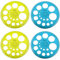 Xhziy Kreislineal, Kreismacher, Werkzeug, Kreis, Zeichenwerkzeug, Kreislineal zum Zeichnen von Kreisschablonen und Kreisen, 2 gelbe und 2 blaue 4 Stück
