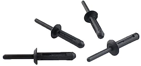 RCTGPGJAC 100 Uds. Sujetador de plástico Negro Remaches Ciegos Cabeza Romper Mandril Remaches Ciegos for uñas