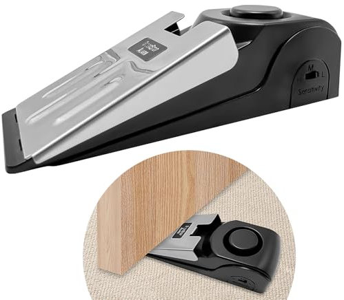 Xpieoyrm Fermaporta Antifurto, Allarme di Arresto Della Porta del Cuneo, Fermaporta Allarme Casa, 120Db Forte Portatile Cuneo Ingresso Allarme Strumenti Di Sicurezza, sicurezza di case residenzia