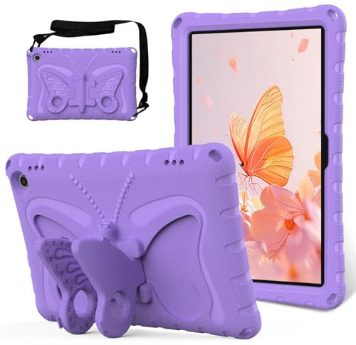 Tablet Protection Case Compatible with Kindle Fire HD 10 Tablet (13th/11th Generation 2023/2021 Release), Light Weight EVA Rugged Shockproof Protective Cover with Shoulder Strap Case with Stand Cover