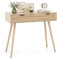 LIFEZEAL Table Console en Bois, Table d'Entrée avec Tiroir, Meuble Console avec Pieds en Bois Robustes, Table D’Appoint Étroite pour Salon, Bureau, 88 x 39 x 77 Cm, Naturel