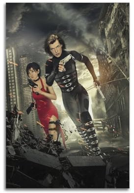 UHHYFVN Filmposter Resident Evil, Wandkunst, dekoratives Gemälde, Schlafzimmer, 60 x 90 cm, ungerahmt, 34 Stück