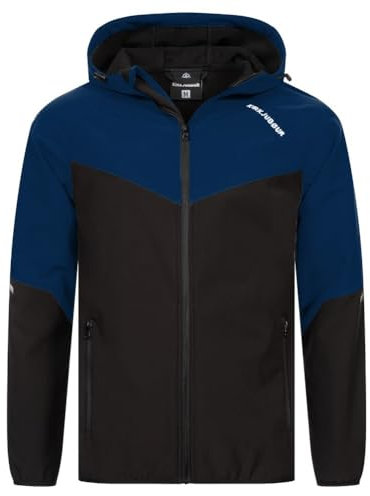 Kirkjubøur® Hestur Herren SOFTSHELLjacke 10.000 mm Wassersäule mit Kapuze und Fleecefutter, atmungsaktiv und wasserabweisend (DE/NL/SE/PL, Alphanumerisch, 3XL, Regular, Regular, Njordr Navy)