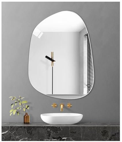 JMITHA Asymmetrisch Spiegel Wand Asymmetrischer Spiegel Glas HD Wandspiegel oder Türspiegel Asymetrischer Rahmenlos Spiegel zum Kleben Dekorative Spiegel Wand Tischspiegel