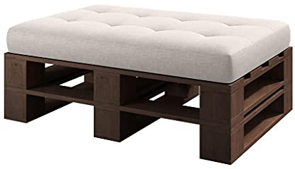 Lermowood Palettenmöbel Mp Hocker 100 x 60 x 40 cm Palisander | Europaletten Indoor und Outdoor Lounge Gartenmöbel Holz Gartenmöbel Set Lounge Möbel Terrasse Balkon Loft Stil Paletten