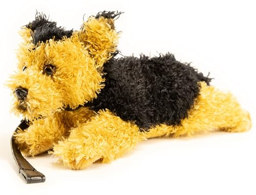 Uni-Toys - Yorkshire Terrier Plushie (mit Leine) - 21 cm (Länge) - Plüsch-Hund - Plüschtier, Kuscheltier