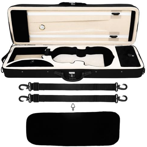 Custodia professionale per violino 4/4 con igrometro e tracolla per il trasporto di strumenti a corda, accessori per violino
