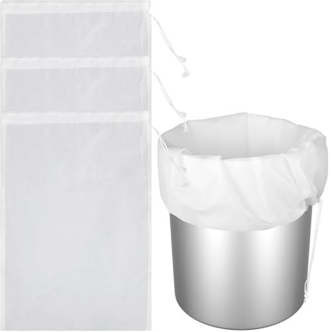 3 Stück Nussmilchbeutel Abseihtuch, 45x60cm Filterbeutel Siebbeutel Wiederverwendbar Cheesecloth Käsetuch, Filter Braubeutel Brew Bag Nylon Wein Filterbeutel Für Wein, Bier, Braukörner, Obstpresse