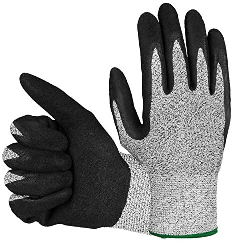 OXOAMP Verdickte Schutzhandschuhe Klasse 5 Schnittfeste Handschuhe Klasse 5 Küche HPPE Glasschneidesicherheitsschutz Gartenarbeit Arbeitssicherheit Arbeitshandschuh,Gute Verschleiß-Widerwirkung(XL)