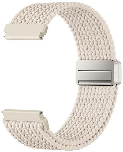 Mastten 20mm Elastisch Geflochten Magnet Armband für Garmin Vivoactive 5/3 - Galaxy Watch 7 6 5 4 40mm 44mm Armband, Nylon Sport Armbänder für Vivoactive 6 Band Damen Herren, Polarstern