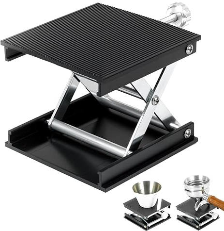 NEOUZA Espresso Splash Guard for Bottomless Portafilter, 2-9cm Adjustable Coffee Shot Glass Stand, Precision Barista Tool for Clean Espresso Extraction, Aluminum Alloy