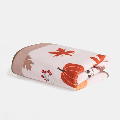 OHS Autumn Hand Towels for Bathroom 2 Pack, Ultra Soft Fade Resistant Autumn Gonk Hand Towels Quick Dry Hotel Spa Quality Pumpkin Bathroom Towel for Daily Use, Natural - 50 x 80cm