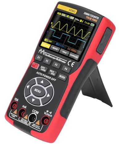 FTVOGUE Handheld 50MHz 2 Channel Oscilloscope Multimeter, 3-in-1 Tester with Signal Generator and 25000 Counts Multimeter for Engineers and Technicians