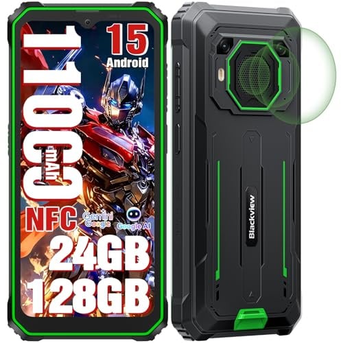 Blackview BV6200 Plus Rugged Smartphone 2026, Batteria 11000mAh Telefono Indistruttibile 24GB+128GB/2TB TF, 6.56 HD+, 98dB Altoparlante, Fotocamera AI 16MP+13MP, Fingerprint/NFC/GPS/3 Anni Garanzia