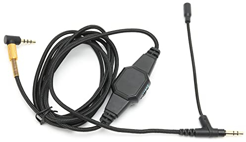 VESHENVEN Boom Mic Cable 3.5mm Headset Audio Cord with Microphone and Volume Control for V - MODA MSR7 H6, Detachable Boom Mic with Mute, Compatible with PC Laptop Gaming Console