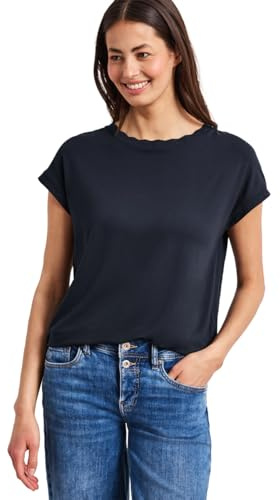 Street One T-Shirt mit Rundhals und Deko-Tape Shadowed Navy 42