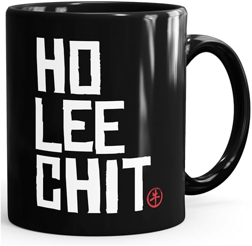 MoonWorks® Kaffee-Tasse Spruch Ho Lee Chit Holy Shit Heilige Scheiß Schwarz unisize