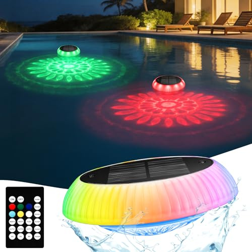 Toowell Solar Poolbeleuchtung Unterwasser mit Fernbedienung Pool Lichter