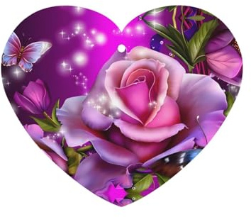 Phayah Rose e farfalle modello rosa lavanda profumo auto deodorante a forma di cuore carta appeso carta profumata appeso carta 4 pezzi per auto armadio cassetto eliminare