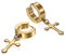 JewelryWe Schmuck Herren Damen Ohrringe Creolen, Edelstahl Kreuz Huggie Klappcreolen Ohrstecker Ohrhänger Gold