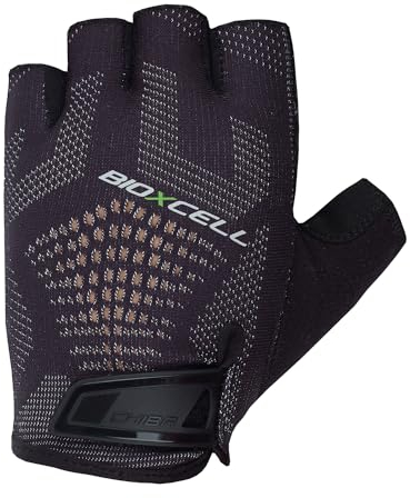 Chiba BioXCell Super Fly | Langlebige Sommer Rad Handschuhe für Damen & Herren | Anatomisches Gelkissen | Robuste Microfaser | Atmungsaktive Stricktechnologie | Stilvoll in Schwarz/Schwarz