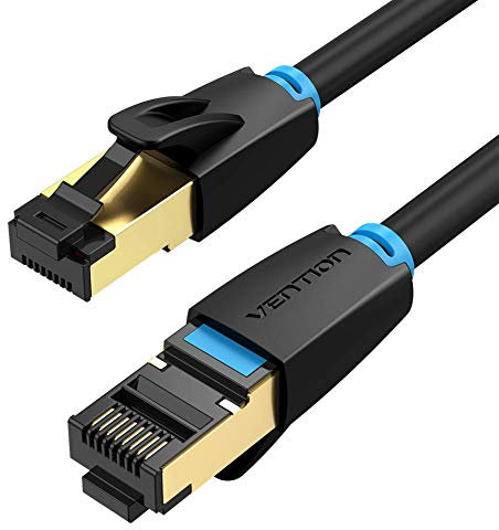 Vention Cat8 SSTP Patch Ethernet Cable de 8 m de Longitud, Color Negro