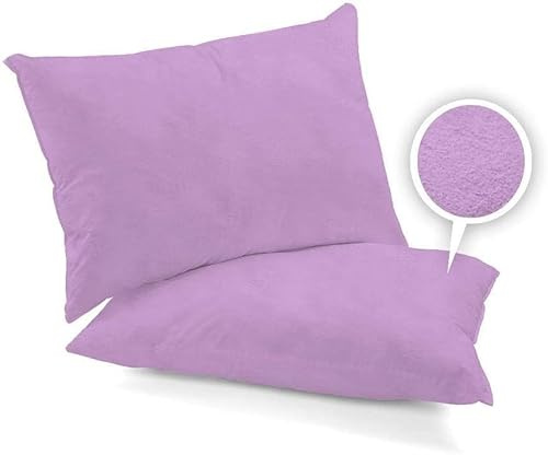 ARLINENS 100% Brushed Cotton Flannel Fitted Sheet 25cm - Warm & Cosy Thermal Fitted Sheet Available in 7 Colours (Lilac, Pair of Pillowcase)