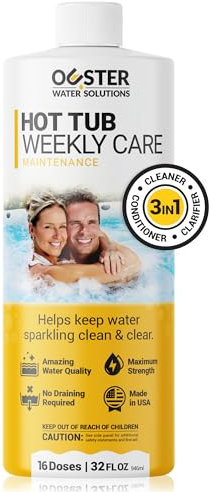 Ouster Whirlpool, detergente 3 in 1, cura settimanale per vasche idromassaggio e piscine portatili, acqua frizzante, pulita e morbida, riduce le sostanze chimiche termali aggressive, 940 ml