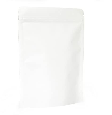 Evergreen Goods White Kraft Ziplock Stand-Up Food Pouches 150x210mm | Bags | Foil-Lined, Heat-Sealable, Reusable Bags | Food Storage for Coffee, Tea, Beans, Nuts & Dried Fruits - Small Business