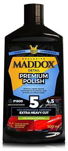 Maddox Detail - Pulimento para Coche Arañazos | Brillo Intenso y Restauración de Pintura para Coches | Elimina Rayaduras | Reparador de Desperfectos del Coche | Premium Polish 500ml