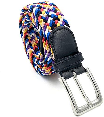 LisaModa Unisex Stretch Flechtgürtel in vielen Farben (Bunt 041, 85-115)