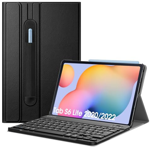 FINTIE Tastiera Custodia per Samsung Galaxy Tab S6 Lite 10.4 2024/2022/2020 [Layout Italiano] - Slim Cover con Rimovibile Magnetica Wireless Bluetooth Tastiera, Nero