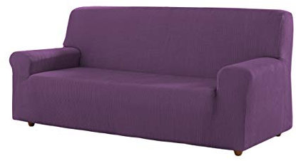 Estoralis | BERTA | Copridivano stile moderno| Tessuto elastico Viola | Per divano 3 posti dimensione del tessuto da 170 a 220 cm. | Protettore Divano | Adattabile a tutti i tipi di divani