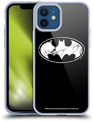 Head Case Designs Licenciado Oficialmente Batman DC Comics Mármol Logotipos Carcasa de Gel de Silicona Compatible con Apple iPhone 12 / iPhone 12 Pro