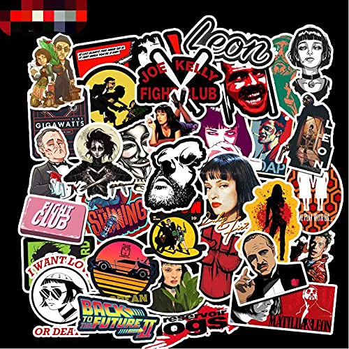 Classic Movie Aufkleber für Laptop(50 Stück),Geschenk für Kinder Teenager Erwachsene Jungen,Wasserdichte Horrorfilm Shining/Kill Bill Aufkleber für Skateboard,Vinyl Stickers für Auto Motorräder
