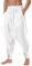 AITFINEISM Pantaloni Harem da Uomo Comodi Pantaloni Elastici in Vita Moda Tinta Unita Casual Yoga Hippies Pantaloni (3XL,Bianco 1)