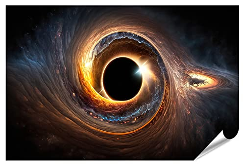 islandburner XXL Bild Poster Schwarzes Loch Universum Wurmloch Galaxie Weltraum Schwarzes Loch Universum Wurm Premium Bilder Fotodruck