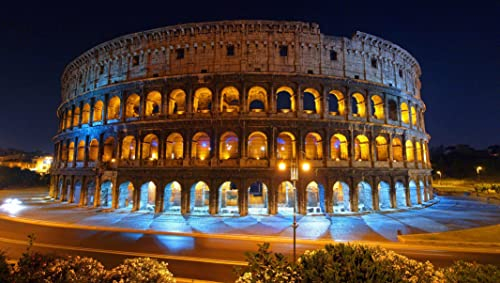 Puzzel Für Erwachsene Das Kolosseum Von Rom Bei Nacht, Die Architektur Der Sieben Weltwunder 75 * 50Cm